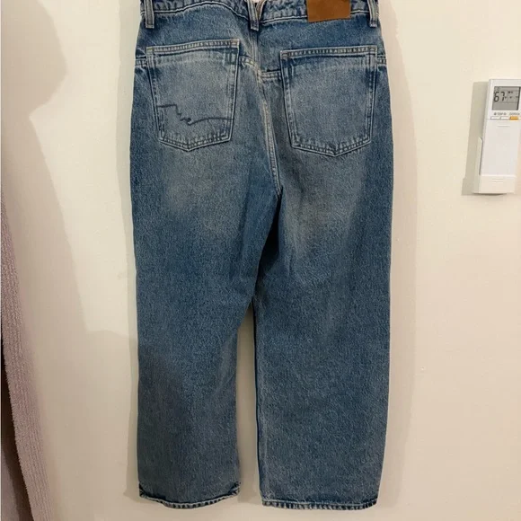 We The Free People Deep Trance Dropped Wide Leg Boyfriend Jeans - Picture 5 of 7